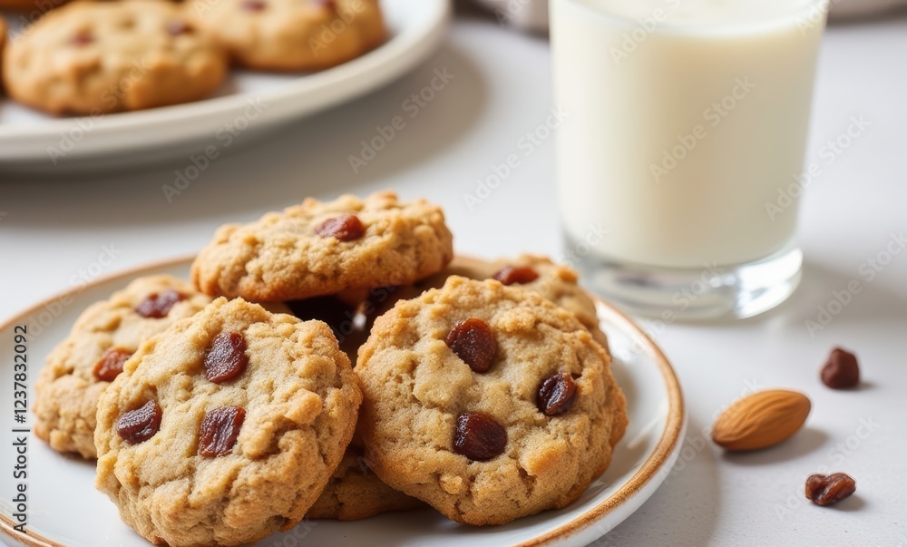 Freshly baked cookies and milk Freshly baked cookies and milk