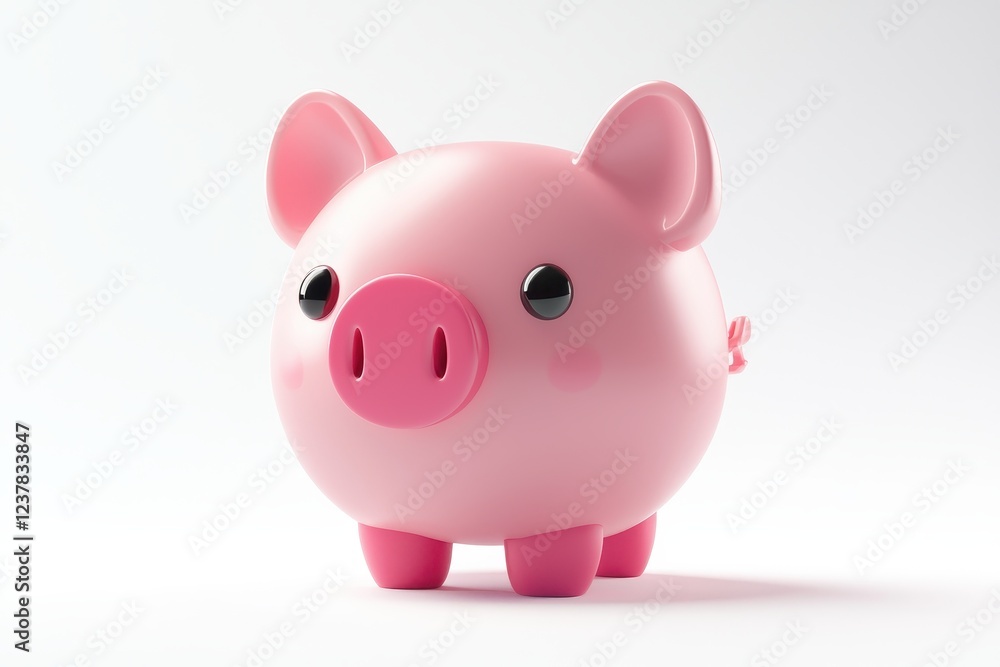 A cute pink piggy bank with a shiny finish, designed to hold coins and teach saving habits. A cute pink piggy bank with a shiny finish, designed to hold coins and teach saving habits.