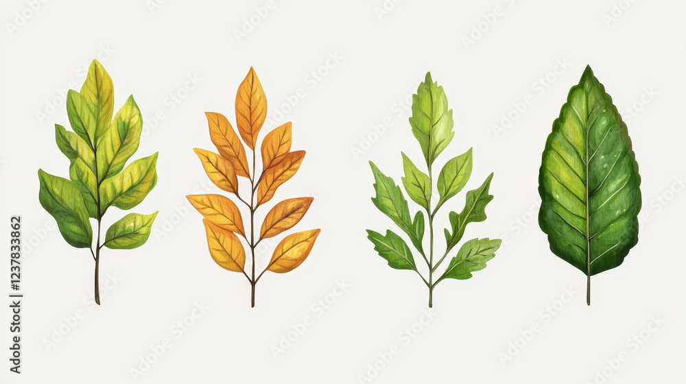 Leaf of green tree, autumn and fall foliage, vector icon. Willow tree leaf isolated, nature autumn season and forest and plants leaves Leaf of green tree, autumn and fall foliage, vector icon. Willow tree leaf isolated, nature autumn season and forest and plants leaves
