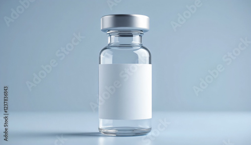 Empty Medicine Vial with Blank Label for Branding and Advertising