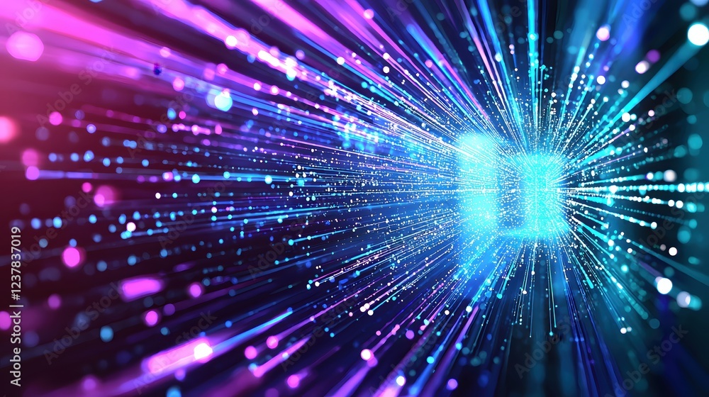 Abstract Blue Purple Light Rays Burst Speed Energy Flow Abstract Blue Purple Light Rays Burst Speed Energy Flow