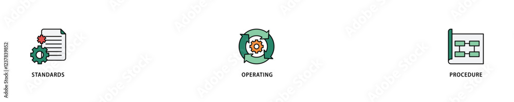 SOP icon set flow process which consists of instruction, quality, manual, process, operation, sequence, workflow, iteration, and puzzle icon live stroke and easy to edit . SOP icon set flow process which consists of instruction, quality, manual, process, operation, sequence, workflow, iteration, and puzzle icon live stroke and easy to edit .