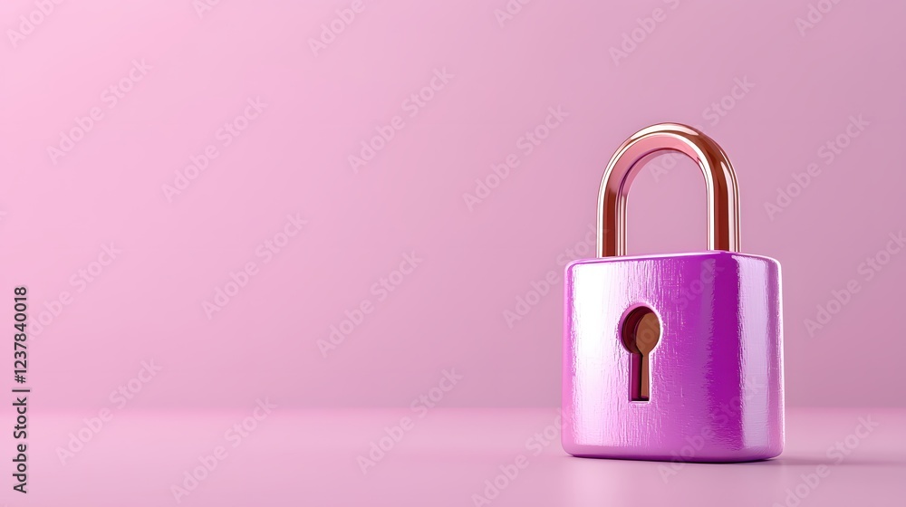 Pink Padlock Security Minimalist Concept Design Safeguard Privacy Protection Pink Padlock Security Minimalist Concept Design Safeguard Privacy Protection