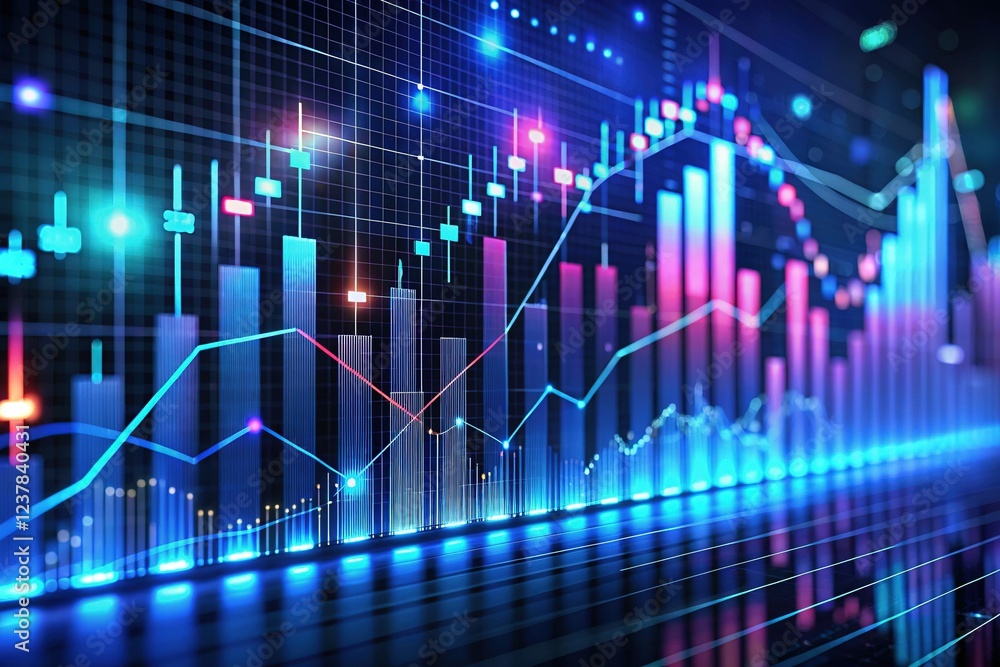 Abstract Financial Data Processing Visualization: Dark Background Architectural Photography Abstract Financial Data Processing Visualization: Dark Background Architectural Photography