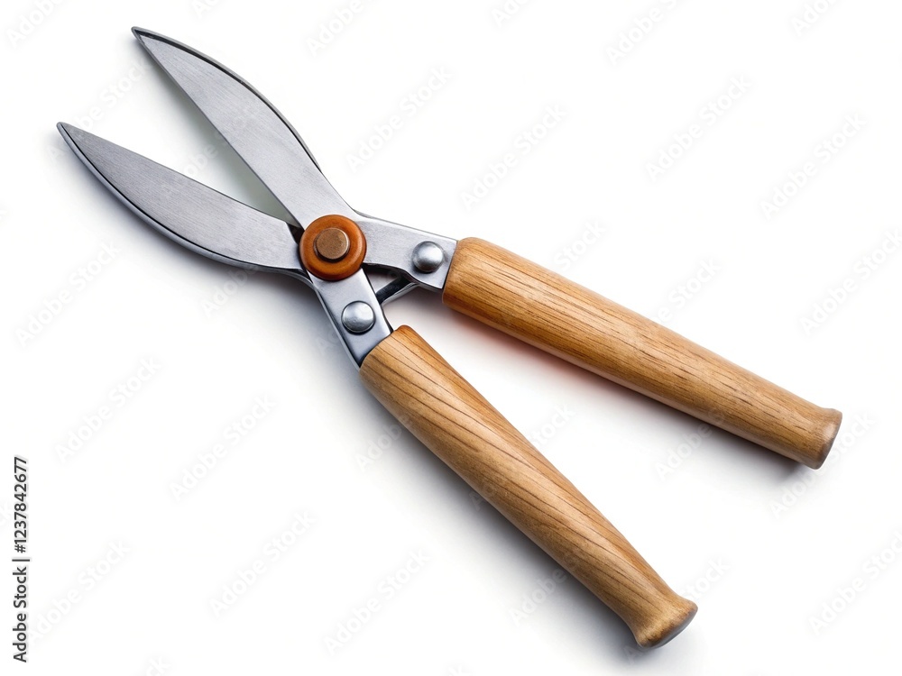 Gardening Scissors for Pruning Plants and Flowers on White Background Gardening Scissors for Pruning Plants and Flowers on White Background