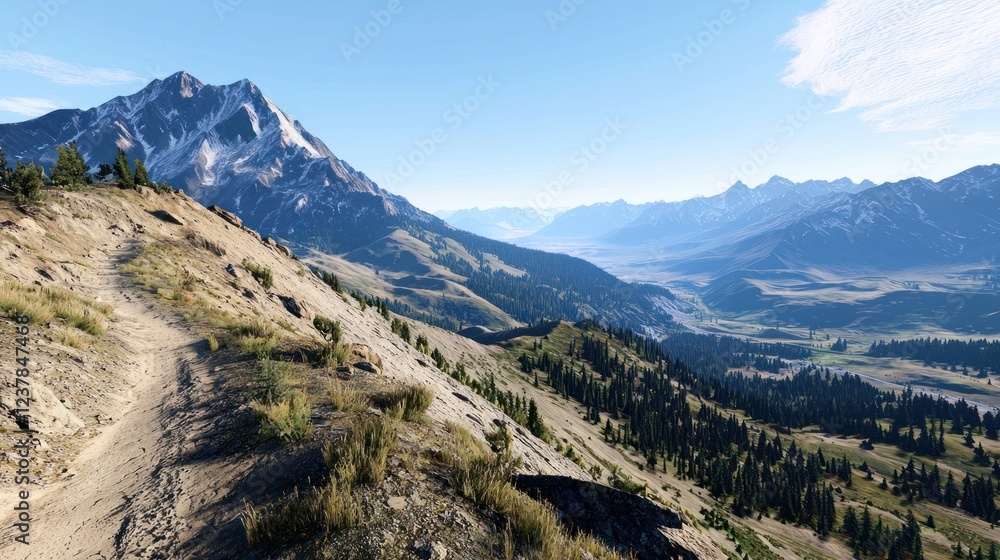 Panoramic Mountain Landscape View