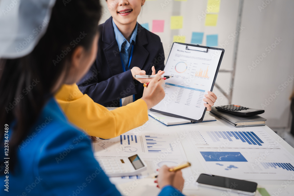 Female business leaders come together in conference room for their annual meeting, actively participating, asking questions, enriching seminar, Asian people, only women, Proposals and comments. Female business leaders come together in conference room for their annual meeting, actively participating, asking questions, enriching seminar, Asian people, only women, Proposals and comments.