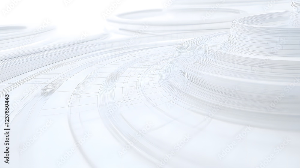 Obraz premium Abstract White Circular Architectural Design Model