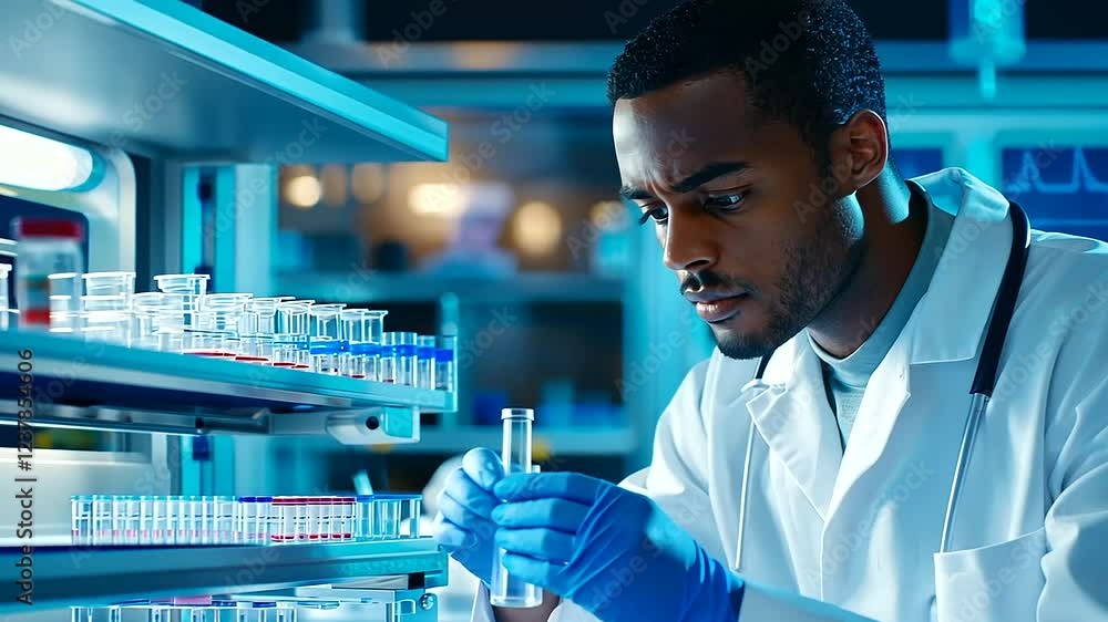 Diverse team of lab engineers examining sample consistency in a laboratory setting. Diverse team of lab engineers examining sample consistency in a laboratory setting.