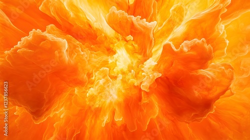 Abstract Orange Swirling Fluid Dynamic Art