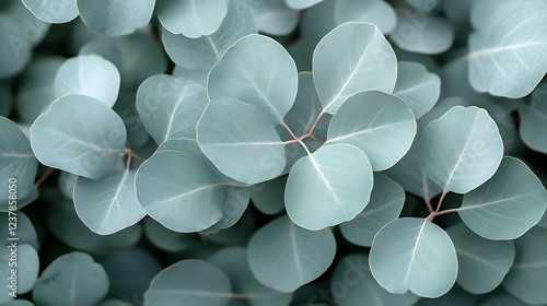 Pale Green Eucalyptus Leaves Close Up Texture