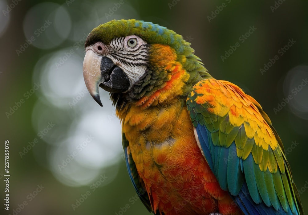 beautiful macaw parrot portrait bird in the garden beautiful macaw parrot portrait bird in the garden
