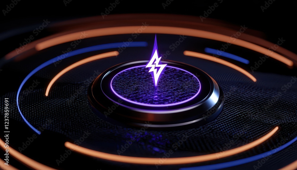 Futuristic electric symbol glowing with vibrant colors on a textured surface, showcasing innovation and energy. Futuristic electric symbol glowing with vibrant colors on a textured surface, showcasing innovation and energy.