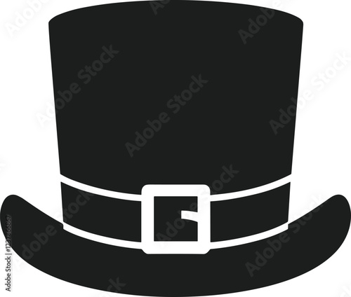 Leprechaun Hat Silhouette Vector Illustration - Festive Irish Accessory Design