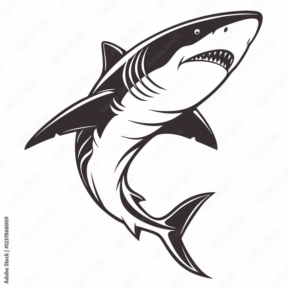 Fototapeta premium Creative animal icon Shark vector illustration