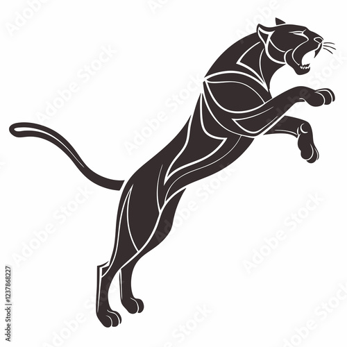 Creative animal icon Panther vector illustration