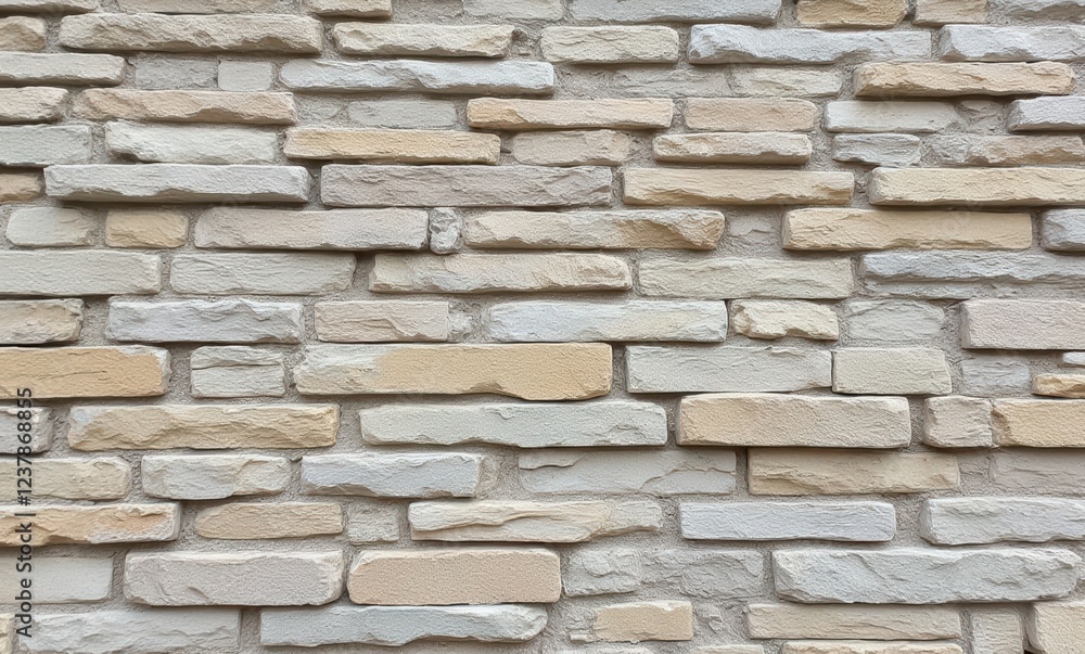 Textured beige stone wall design