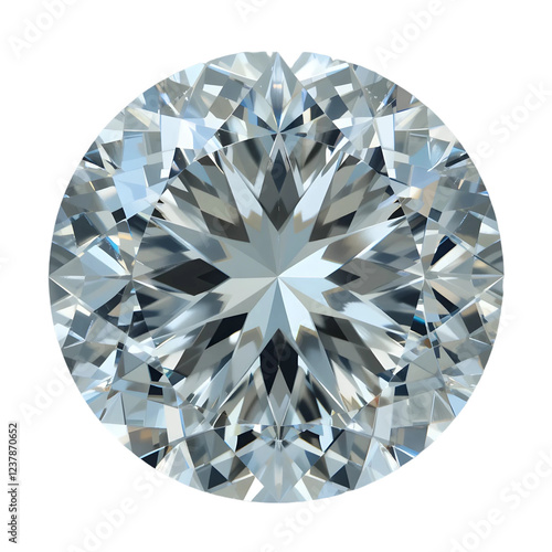 Brilliant Round-Cut Diamond with Flawless Clarity and Sparkling Facets – Luxury Gemstone for Jewelry and Engagement Rings.