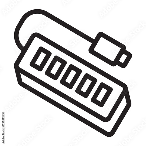 usb hub line icon