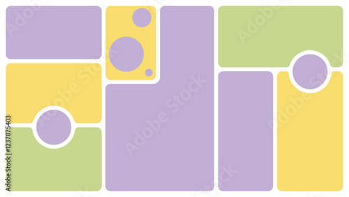 Bento box template. Y2K collage grid shapes. Geometry modular moodboard frames. UI design elements border. Label textboxes composition pack. Trendy blocks blank layout. Vector flat illustration.