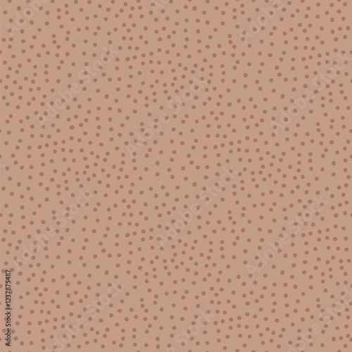 Brown monochrome seamless pattern. Polka dot print mocha mouse endless background. Abstract chocolate repeat cover. Minimal modern nude continuous ornament. Vector hand drawn illustration.