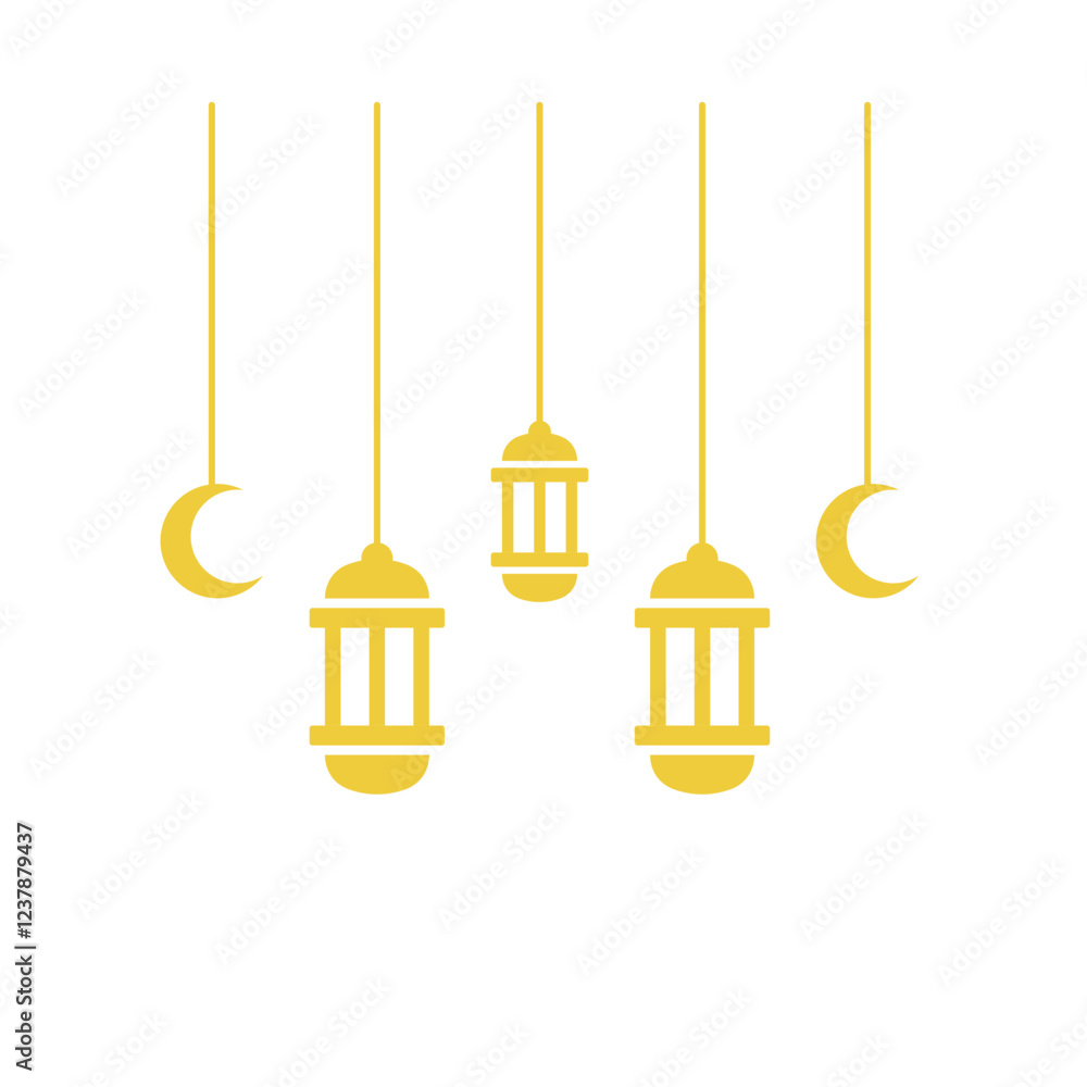Gold Hanging Lantern Decoration