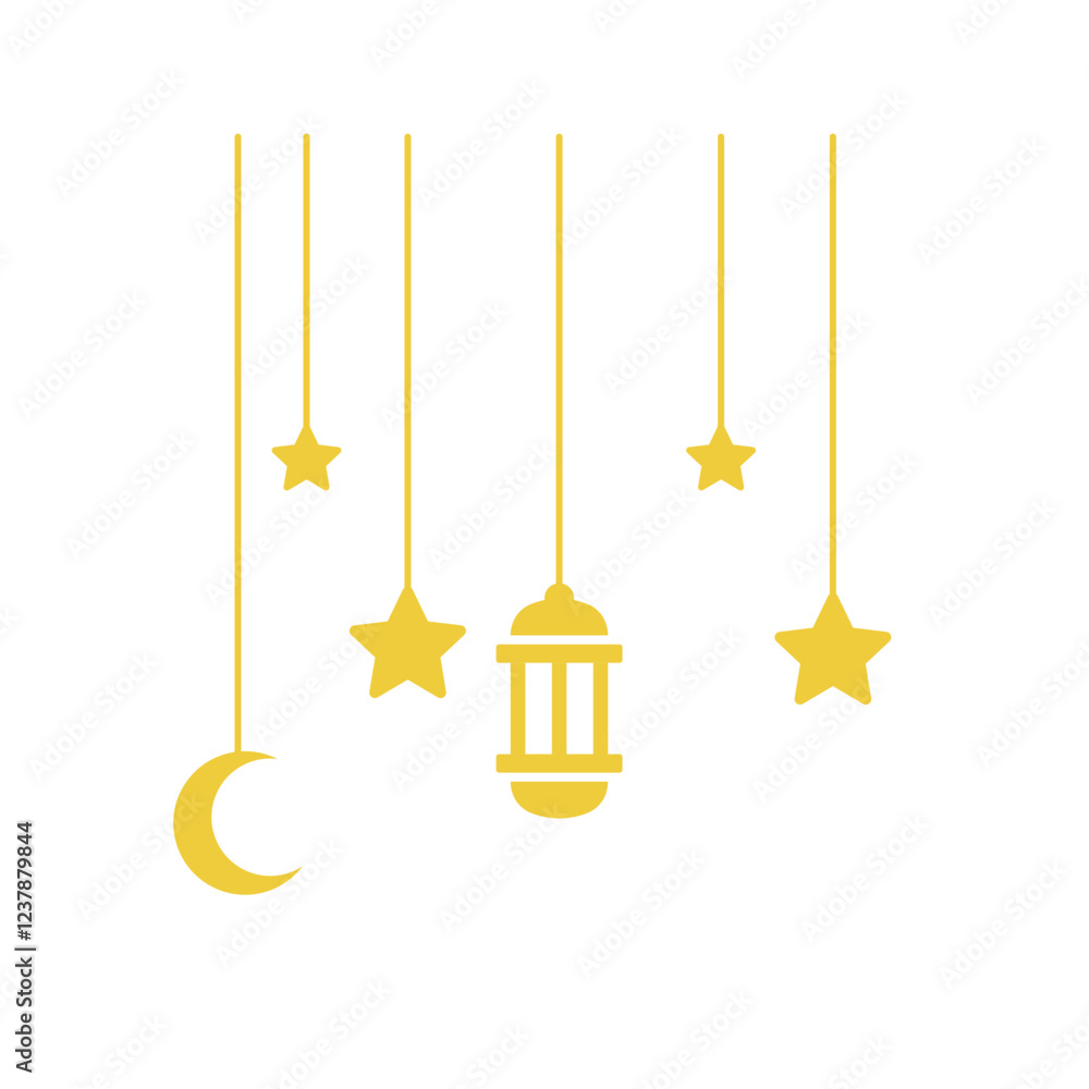 Gold Hanging Lantern Decoration
