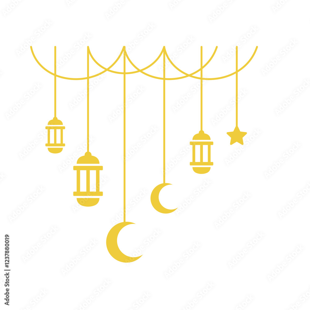 Gold Hanging Lantern Decoration