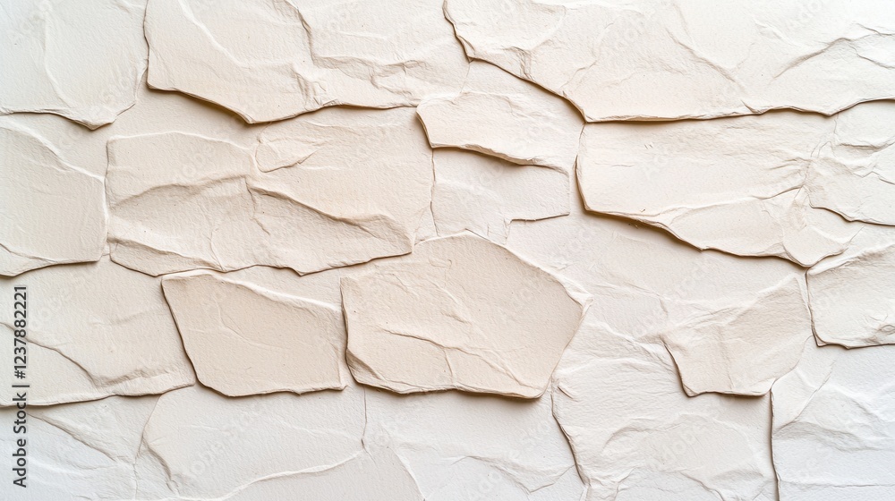 Fototapeta premium Off White Textured Wall Background Irregular Stone Pattern