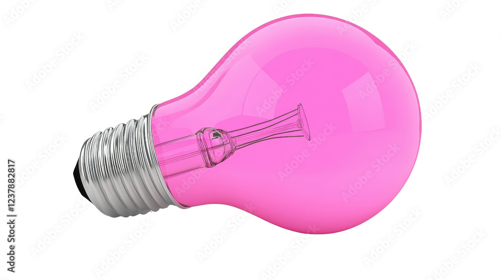 Pink light bulb shining with transparent background Pink light bulb shining with transparent background