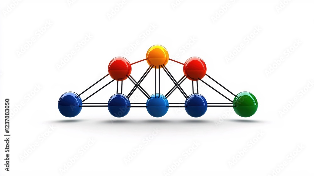 Obraz premium Colorful Sphere Network Abstract Connection Structure Design