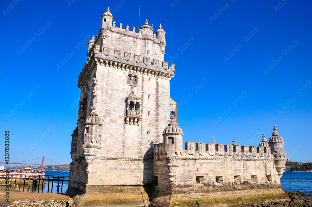 ポルトガルのリスボン郊外にあるベレンの塔Belém Tower on the outskirts of Lisbon, Portugal