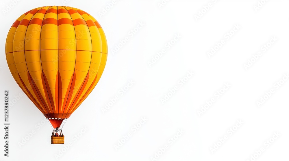 Obraz premium Pixel Art Yellow and Orange Hot Air Balloon On White
