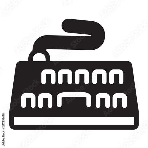 electric keyboard glyph icon