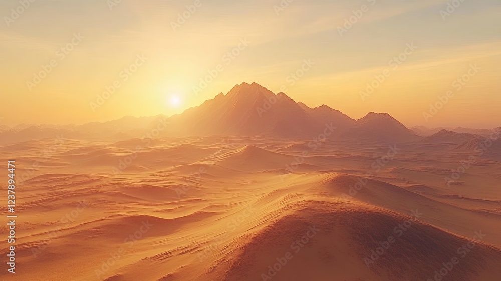 Sandy dunes in the Desert during a stunning sunrise. Sandy dunes in the Desert during a stunning sunrise.