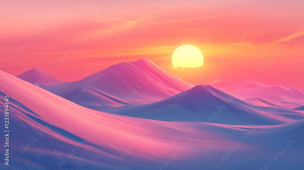 Sandy dunes in the Desert during a stunning sunrise. Sandy dunes in the Desert during a stunning sunrise.
