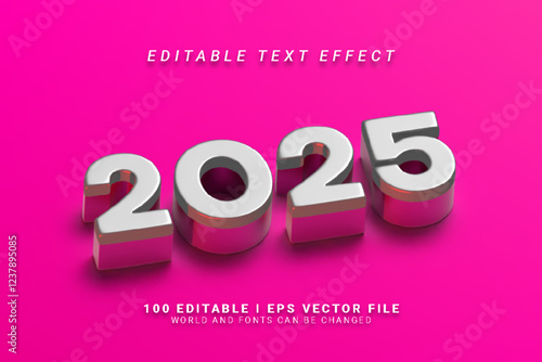 2025 3D Style Text Effect in Pink Background