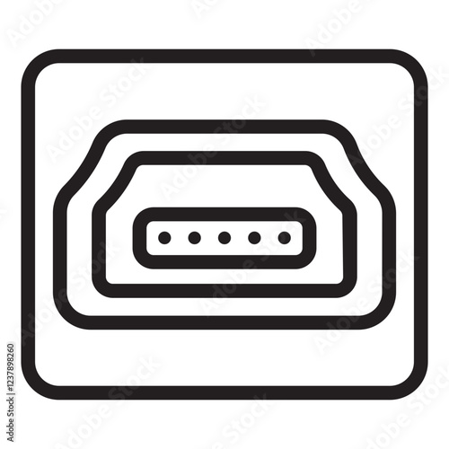 hdmi port line icon