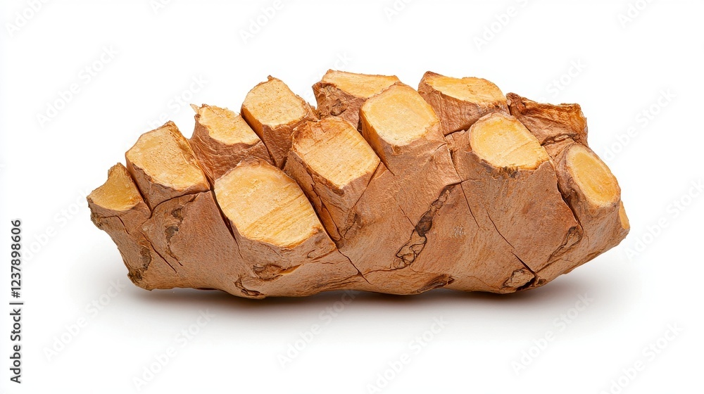 Segmented Turmeric Root On White Background Segmented Turmeric Root On White Background