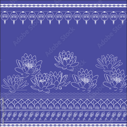 lotus pattern,river pattern,thai pattern,Loy Krathong festival pattern,wave pattern,flower pattern,