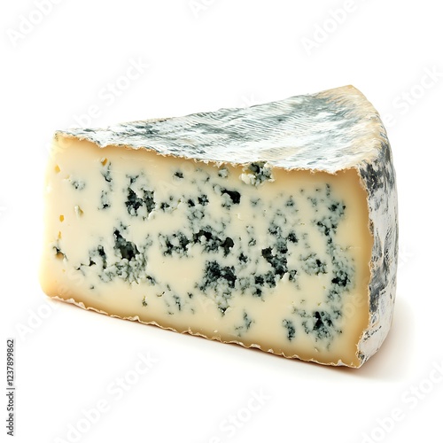 Premium Roquefort Cheese Isolated on White Background for Culinary Designs