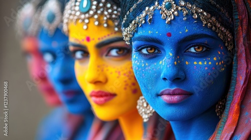 Vibrant Hues of Holi: A Portrait of Indian Women