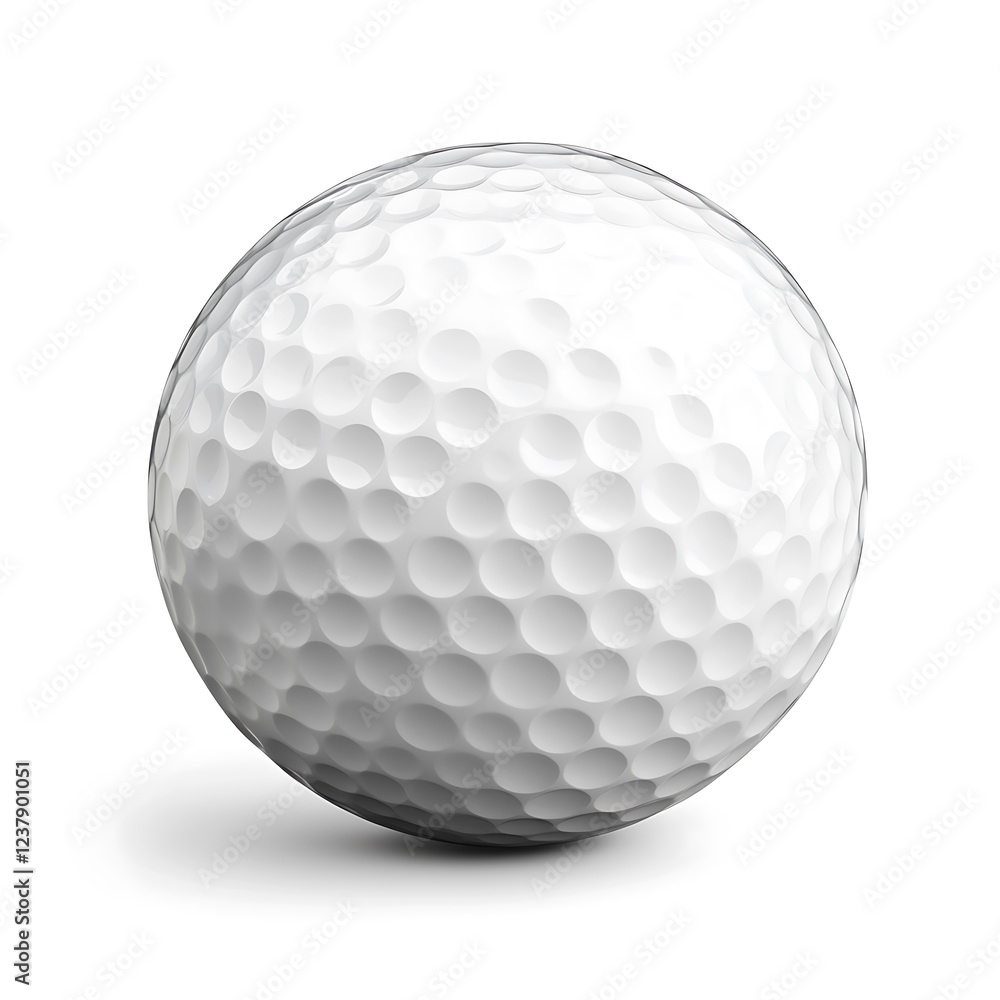 Round White Golf Ball Isolated on Firm White Background Round White Golf Ball Isolated on Firm White Background