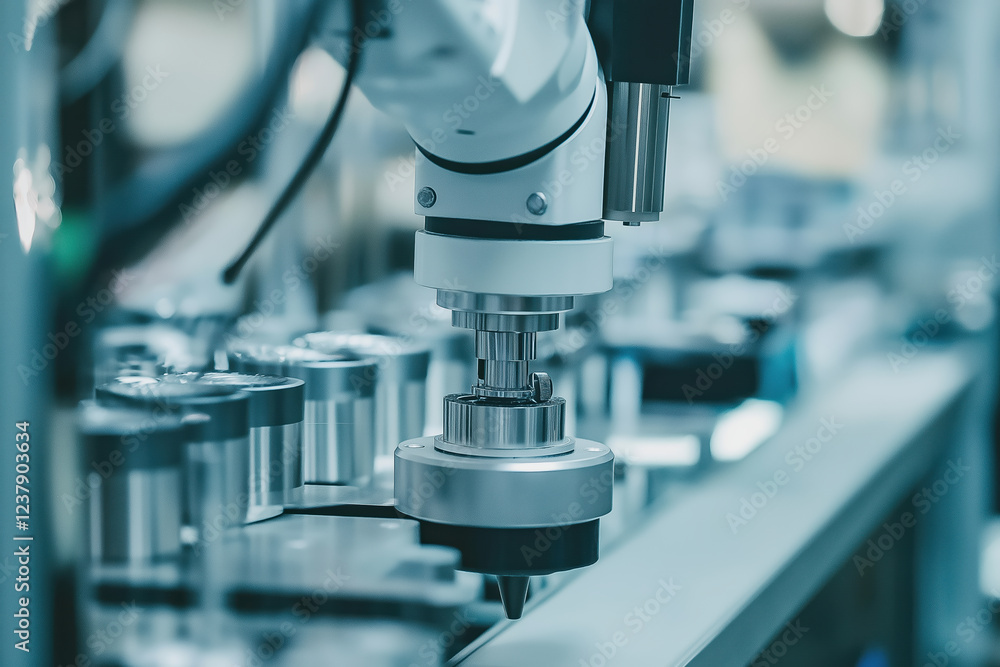 Industrial robotic arm performing precision tasks in modern factory Industrial robotic arm performing precision tasks in modern factory