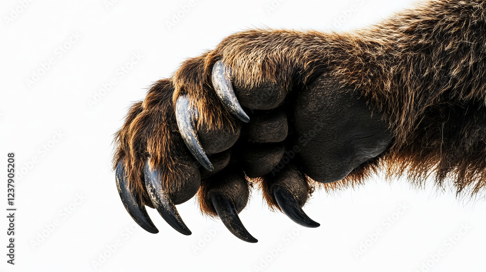 Angry bear claw marks and scratches of wild animal paws attack. Vector bear monster slash traces or grizzly beast torn tracks with scary nails, talons and ripped holes on white background Angry bear claw marks and scratches of wild animal paws attack. Vector bear monster slash traces or grizzly beast torn tracks with scary nails, talons and ripped holes on white background
