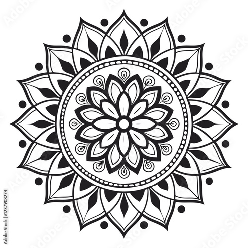 black and white mandala 