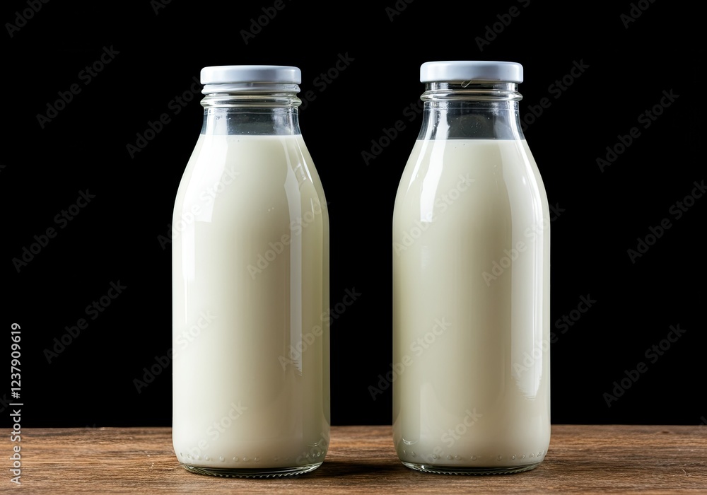 high angle of milk bottle with copy space high angle of milk bottle with copy space