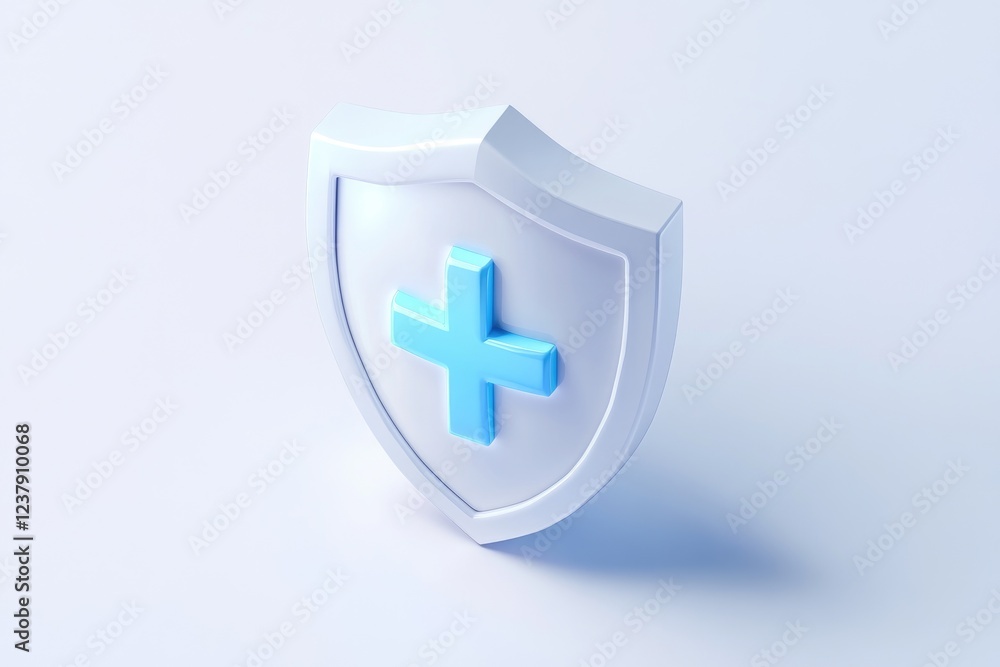 Obraz premium 3D shield with cross symbol