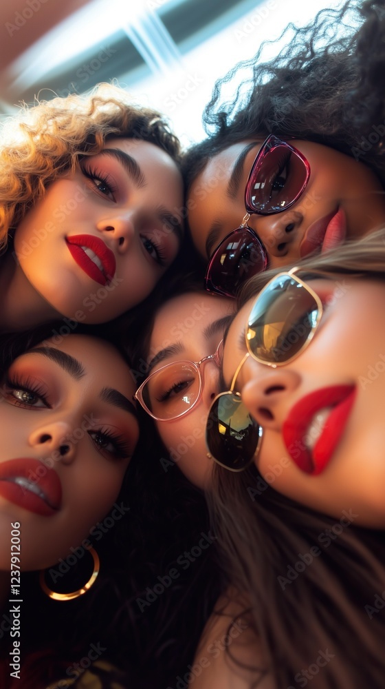 Obraz premium A group of diverse women showcasing unity, empowerment, and friendship.