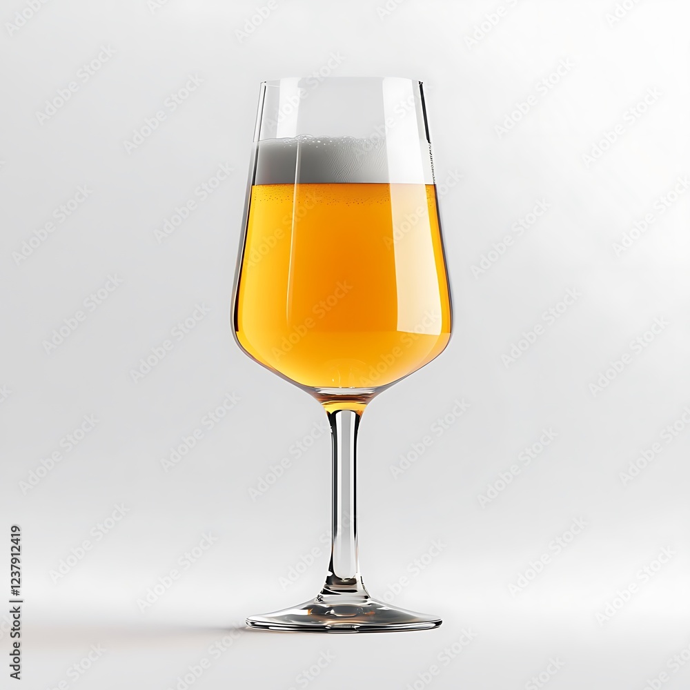 Refreshing Glasses of Beer Isolated on Firm White Background Refreshing Glasses of Beer Isolated on Firm White Background